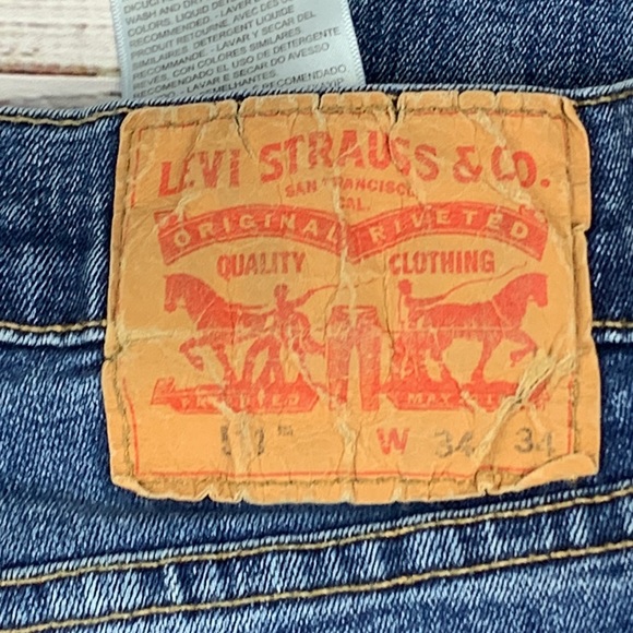 Levi Strauss “513” slim straight leg blue jeans size 34 - Picture 2 of 13